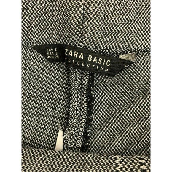 Zara Womens Black White Fit Flare High Waist Mini Skirt Small - Picture 3 of 5